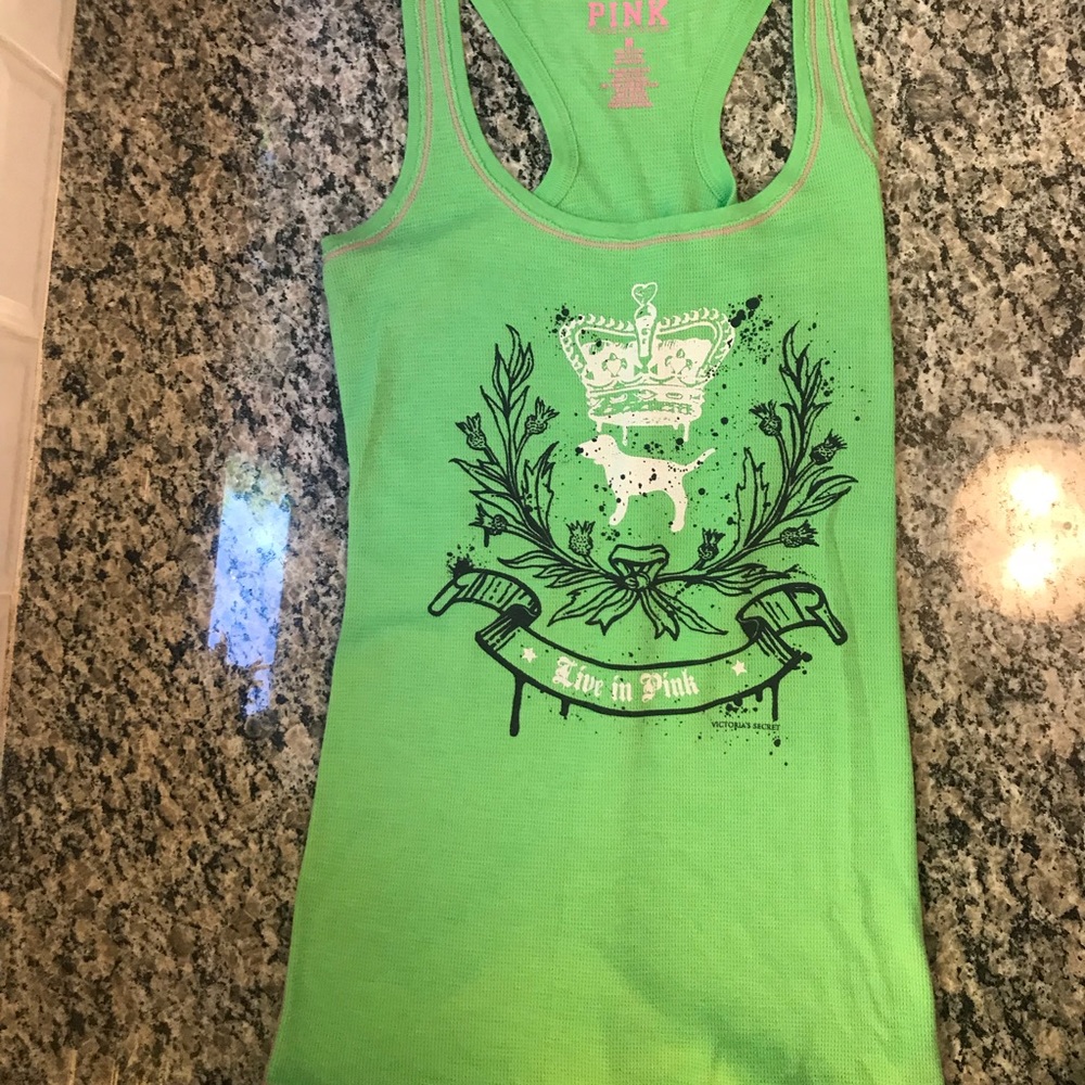 Victoria’s Secret PINK lime green tank.